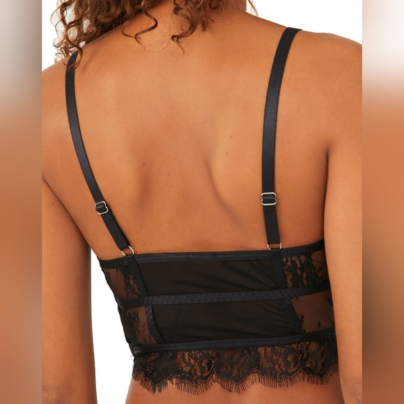 Free People Layer In Lace Bustier Black Size Medium - Picture 2 of 5